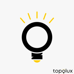 Poster - Simple and unique light lamp bulb like letter or word O font image graphic icon logo design abstract concept vector stock. Can be used as symbol related to interior or lighting