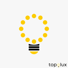Poster - Simple and unique light lamp bulb like letter or word O font image graphic icon logo design abstract concept vector stock. Can be used as symbol related to interior or lighting