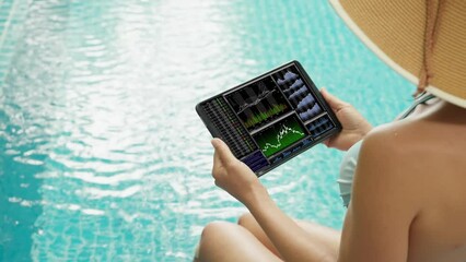 Aufkleber - Stock Trading Broker Woman Working
