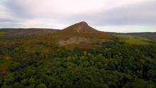Aerial View Of Roseberry Topping A Distinctive Hill In North Yorkshire, England. It Is Situated Near Great Ayton And Newton Under Roseberry, UK