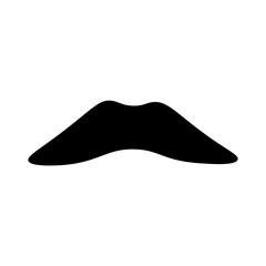 Wall Mural - Black mustache on white background