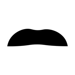 Wall Mural - Black mustache on white background