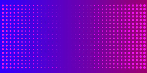 Poster - Gradient halftone pattern diagonal vector illustration. Pink dots, blue halftone texture..eps
