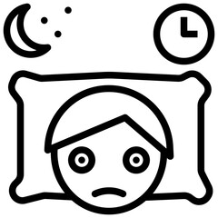 Sticker - insomnia outline style icon