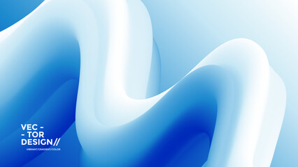 abstract background with gradient white and blue wave for landing page. vector duotone banner with g