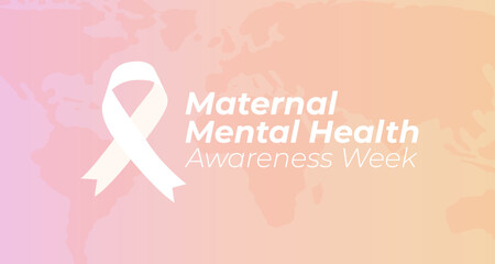 Pastel Pink Maternal Mental Health Awareness Week Background Illustration