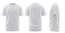 T-Shirt Short Sleeve Men's. For Mockup ( 3d Rendered / Illustrations) Front And Back White