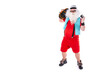 © vladorlov - Retro style. Funny Santa Claus dancing to pop music.