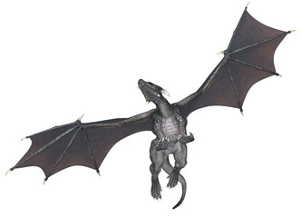 Wall Mural - 3d rendered fantasy dragon isolated on transparent background - 3d illustration