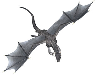 Wall Mural - 3d rendered fantasy dragon isolated on transparent background - 3d illustration
