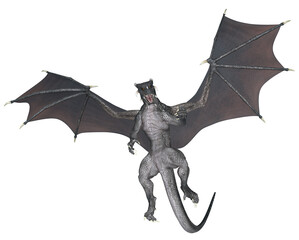 Wall Mural - 3d rendered fantasy dragon isolated on transparent background - 3d illustration
