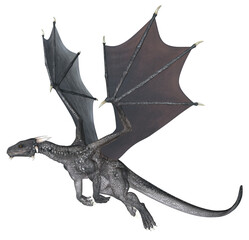 Wall Mural - 3d rendered fantasy dragon isolated on transparent background - 3d illustration
