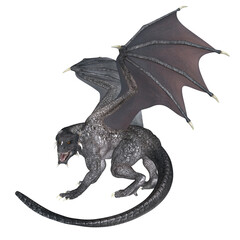 Wall Mural - 3d rendered fantasy dragon isolated on transparent background - 3d illustration