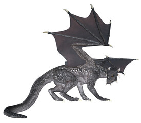 Wall Mural - 3d rendered fantasy dragon isolated on transparent background - 3d illustration