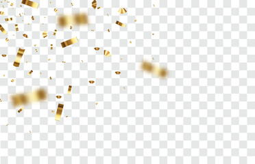 Wall Mural - Falling shiny golden confetti