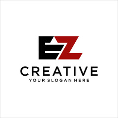 Wall Mural - ZE EZ Letter Logo Design. Creative Modern Letters Vector Icon Logo Illustration.