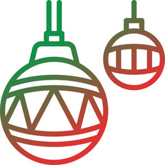 christmas bauble gradient line icon