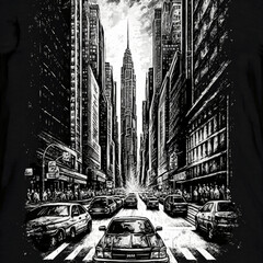 new york city vector illustration for design, logo or t-shirt. generative ai