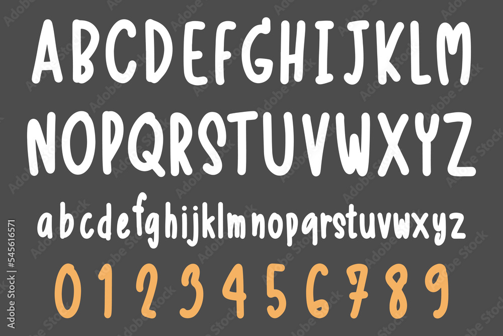 Hand drawn vector alphabet. Script font. Brush font. Isolated letters ...