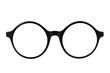 unisex eyeglass frame made of black plastic, insulated on a white background