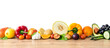 canvas print picture - Obst und Gemüse Banner freigestellt  Hintergrund transparent