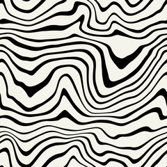 Wall Mural - vector seamless pattern. abstract distorted striped texture. monochrome rough zigzag. creative bold 