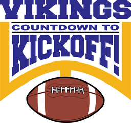 Wall Mural - football countdown to kickoff - vikings is a team design template that includes text, a graphic goal