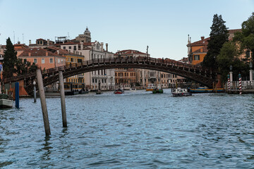 Wall Mural - view of the grand canal and Accademia bridge in Venice, Italy