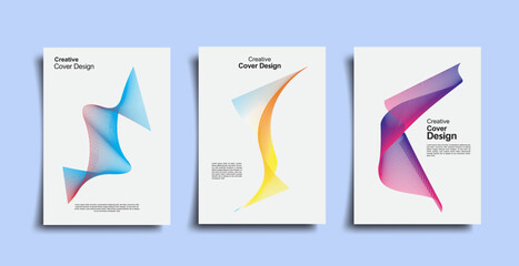 Wall Mural - Minimal futuristic cover design. Creative colorful gradient design. Future geometric patterns, vector, abstract. Eps10 vector set.