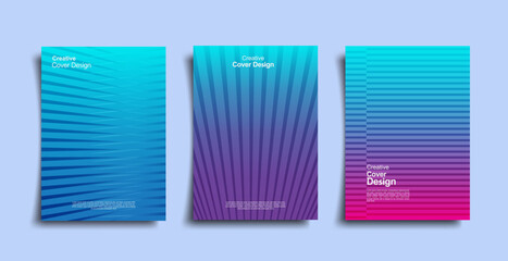 Wall Mural - Creative covers design. Colorful gradients, vector, abstract, trendy line graphic design. Future geometric patterns. Eps10 vector.