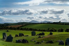 Amazing Shot Of The Ballynoe Stone Circle Located Near The Village Of Ballynoe, Ireland
