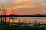 Fototapeta  - sunset on the lake