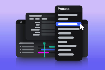 Poster - presets in motion design software. vector illustration.