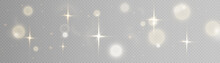 Light Effect With Lots Of Shiny Shimmering Particles Isolated On Transparent Background. Vector Star Cloud With Dust.	
