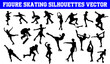 Figure Skating Silhouettes Vector | Figure Skating SVG | Clipart | Graphic | Cutting files for Cricut, Silhouette

