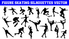Figure Skating Silhouettes Vector | Figure Skating SVG | Clipart | Graphic | Cutting Files For Cricut, Silhouette
