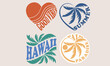 Summer set box vector t-shirt design. Hawaii beach t-shirt vector design. Wave surfing artwork for apparel, sticker, batch, background, poster and others.