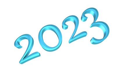 Poster - Christmas decoration with blue 3D number 2023