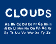 © Kristina Chistiakova - Kids cloud font, english alphabet letters. ABC of white clouds in blue sky. Lowercase and uppercase