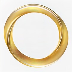 Poster - abstract transient golden metallic circle or ring, isolated on white background.