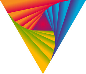 Wall Mural - Twisting triangle abstract multicolor icon