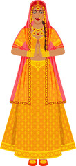 Poster - Indian bride in wedding gold lehenga dress