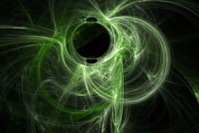 Abstract Fractal Background Green Black Art Design Illustration 