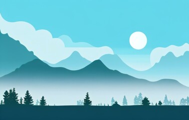  colorful silhouette of a landscape