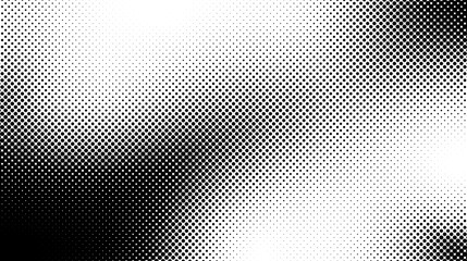 Aufkleber - Halftone background. Grunge halftone pop art texture. White and black abstract wallpaper. Geometric retro vector