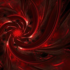 Wall Mural - 3D rendering abstract red fractal light background