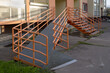 Ramp for wheelchair, Metal construction for disabled people in Europe apartment building