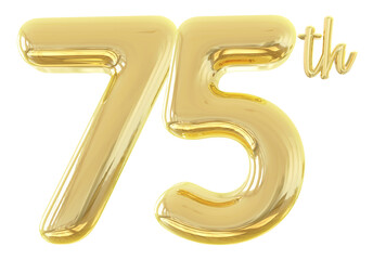 numbers 75th anniversary gold