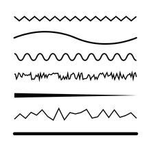 Hand Drawn Line Element. Lines In Doodle Style. Sketch Underline, Emphasis. Line Art. Vector Illustration. Stock Image. 