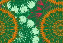 Flowers. Seamless Floral Background. Tracery Handmade Nature Ethnic Fabric Backdrop Pattern. Textile Design Texture. Decorative Color Art. Vector